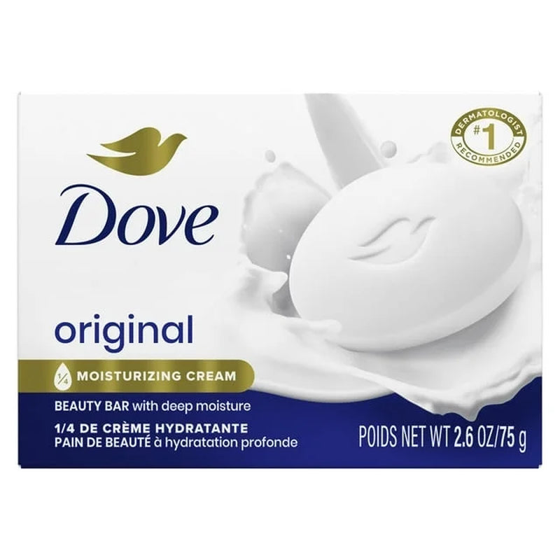 (2 Pack) Beauty Bar Soap for Women Original with 1/4 Moisturizing Cream All Skin, 2.6 Oz