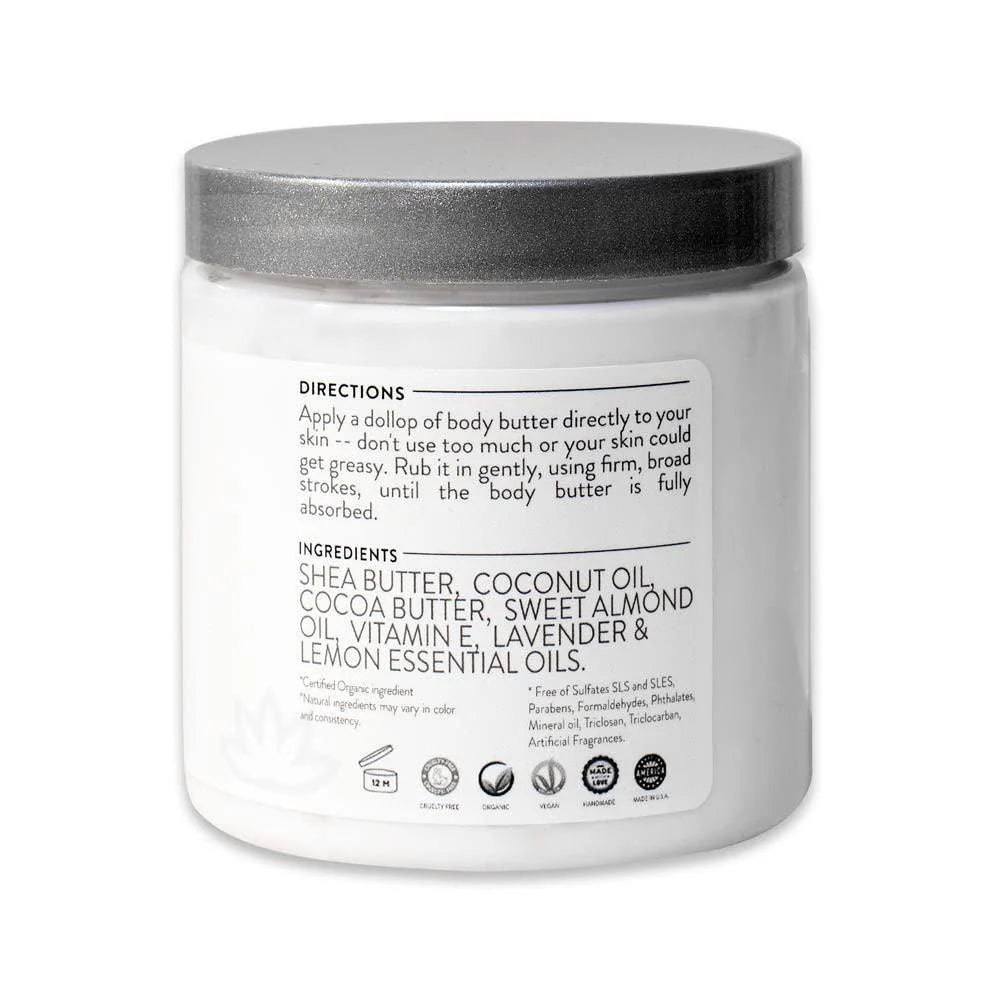 Citrus Mango Scent Organic Whipped Body Butter Vegan 24 Hr Hydration 8 Oz
