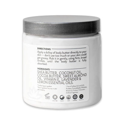 Citrus Mango Scent Organic Whipped Body Butter Vegan 24 Hr Hydration 8 Oz